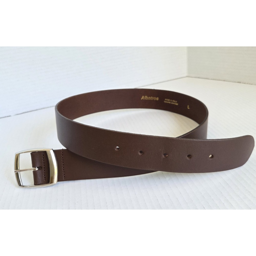 Albatros‎ Italian Leather Belt Brown Large Classic Casual Everyday 32 Inches
